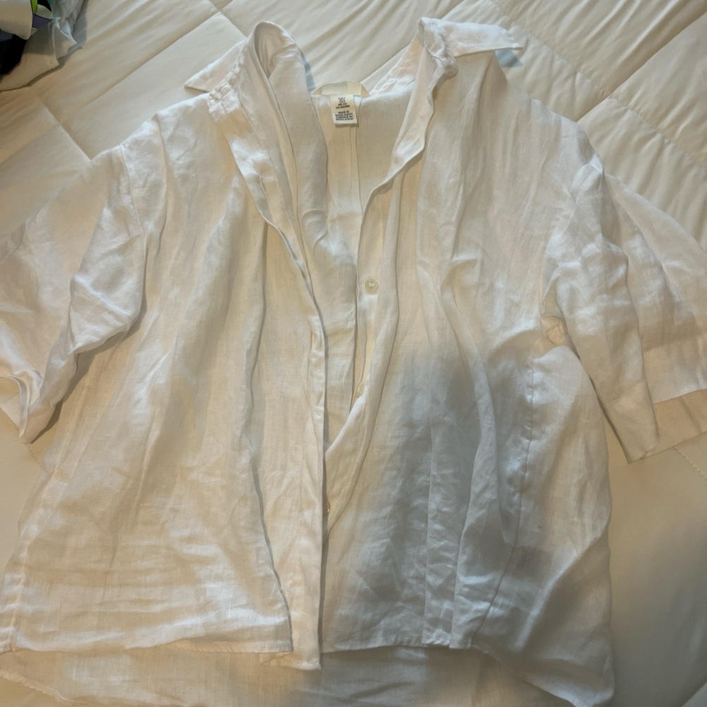 H&M White Button-Up Blouse